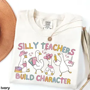 Silly Teacher Goose Comfort Colors T-Shirt - Silly Goose Teacher, Cute Back to School Tee, Teacher Silly Goose, Funny Teacher Tee Elementary