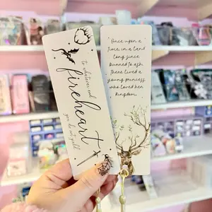 Fireheart Glitter Dual-Sided Cardstock Bookmark - Pre tasseled at the bottom cardstock bookmark