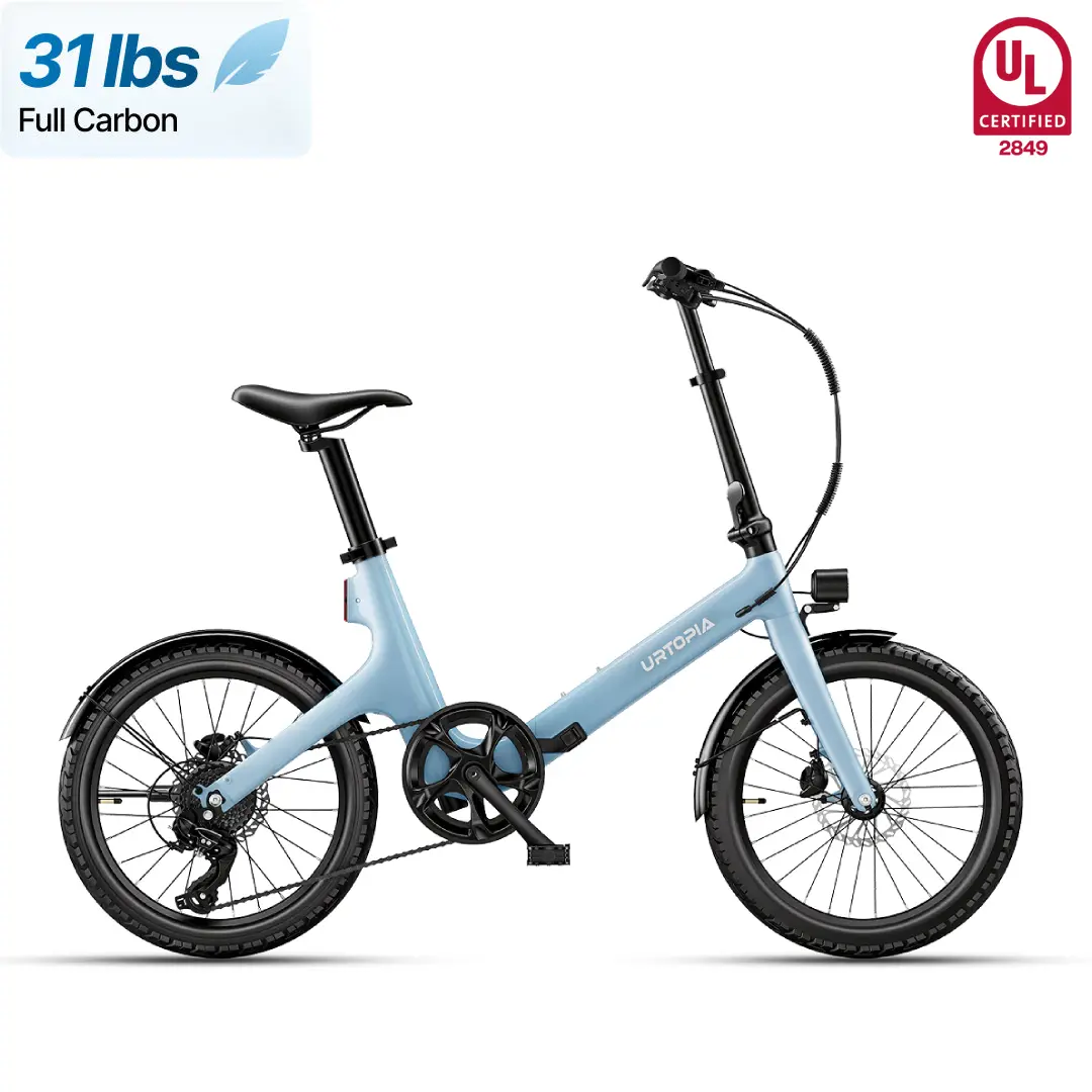 Urtopia Carbon Fold Step-Thru E-Bike - 31 lbs Lightweight Folding Electric Bike for City Commuting