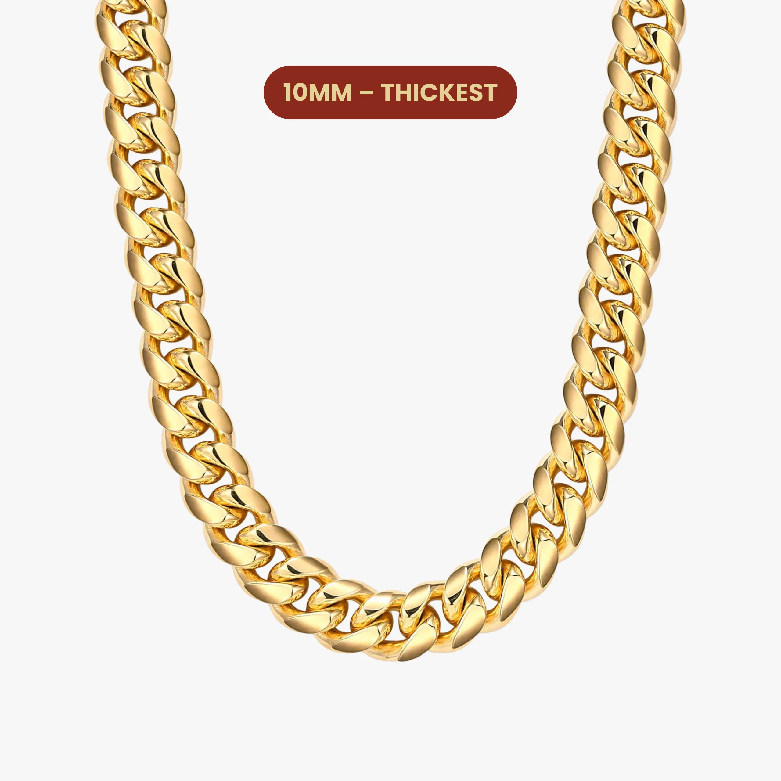 JAXXON Cuban Link Chain 10mm - Gold - Waterproof - Box Clasp JAXXON Cuban Link Chain 10mm - Gold - Waterproof - Box Clasp