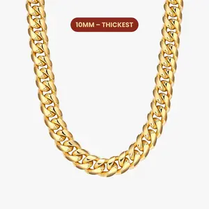 JAXXON Cuban Link Chain 10mm - Gold - Waterproof - Box Clasp