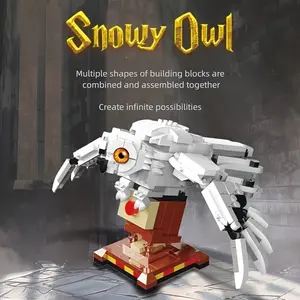 New Hedwig Owl Building Block Model Assembly Kit, Nostalgic Collectible Display Piece, Holiday Gift, Unisex, Set