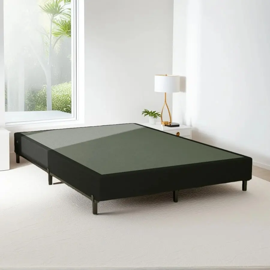 5 Inch Box Spring For Queen Bed,Queen Size Box Spring Only,Heavy Duty Mattress Foundation,Metal Bed Base,Non-Slip,Easy Assembly Floor with Guardrail