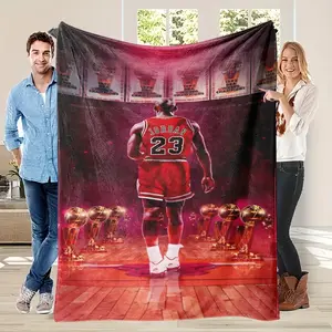 This machine-washable flannel jersey, Figure Print Blanket, features the design of basketball legend Michael Jordan's #23 jersey and is perfect for home décor, car trips, and camping. Christmas and birthday gift, suitable for all seasons
