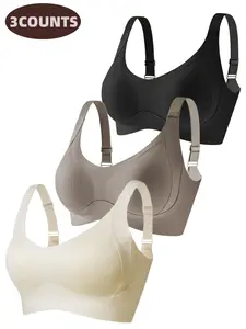 Women's Wireless Balconette Bra Set, Adjustable Comfort Knit Smooth Seamless Design, Medium Support Fitted Style for All Seasons Underwear