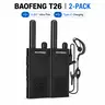 Baofeng walkie talkie T26, 16 channels, 1-3 km long distance communication, portable mini two way radio, built-in rechargeable lithium battery, comes with headphones, Type-C charging, suitable for business, entertainment, and apartment use.