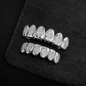 2-Pack Hip-Hop Style Splicing Synthetic Zirconia Teeth Grills - Sparky Removable Reusable Body Jewelry, Multi-Color Options (ClRed, Brown, Pink, Green), Comfortable Durable for Daily Wear, Parties, Spark, Multi-Pack