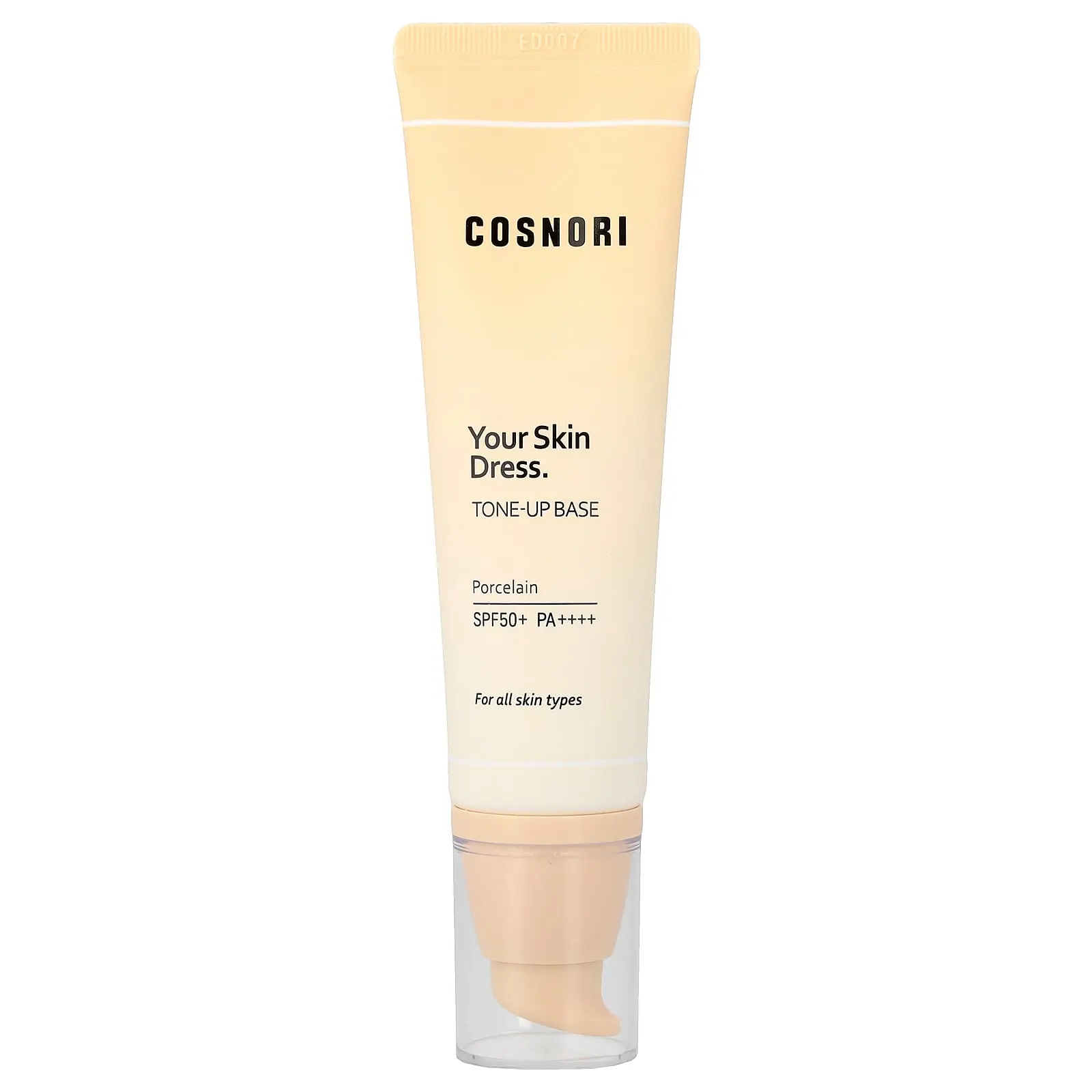 Cosnori Your Skin Dress, Tone-Up Base, SPF 50+ PA++++, Porcelain, 1.7 fl oz (50 ml)