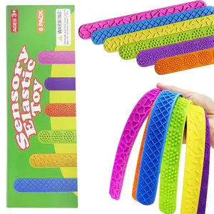 6-Piece Sensory Fingerprint Bracelets, Multi-Texture Silicone Straps, Stress Relief Fidget Toys for Kids & Adults, Autism Adhd, Calming Classroom Travel Gifts, Stress Relieving Accessory