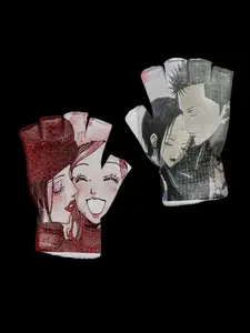 Women's Vintage Nana Print Gloves, Fashion Accessory Full Coverage Warm Design, Perfect for Halloween Knitted Pattern Winter Gloves