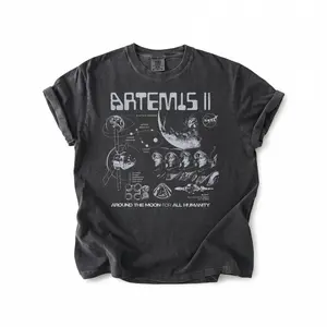 Artemis II NASA Mission Graphic T-Shirt Vintage Style Space Exploration Tee for Everyday Wear