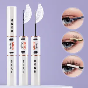 1pcs Clear Eyelash Bonding and Clear Seal 2 in 1, DIY Eyelash Extension Glue 6ml, Single Eyelash Glue for Cluster Eyelash Extension Bonding, Strong Fixation Lasting 48-72 Hours, Latex Free Waterproof Quick Drying Non-Irritation