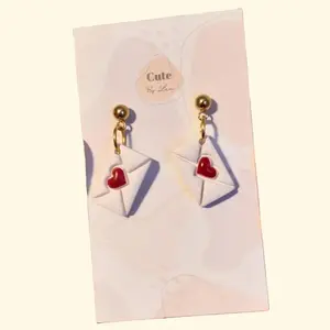 Love Letter Polymer Clay Dangle Earrings | Handmade handcrafted gifts for her