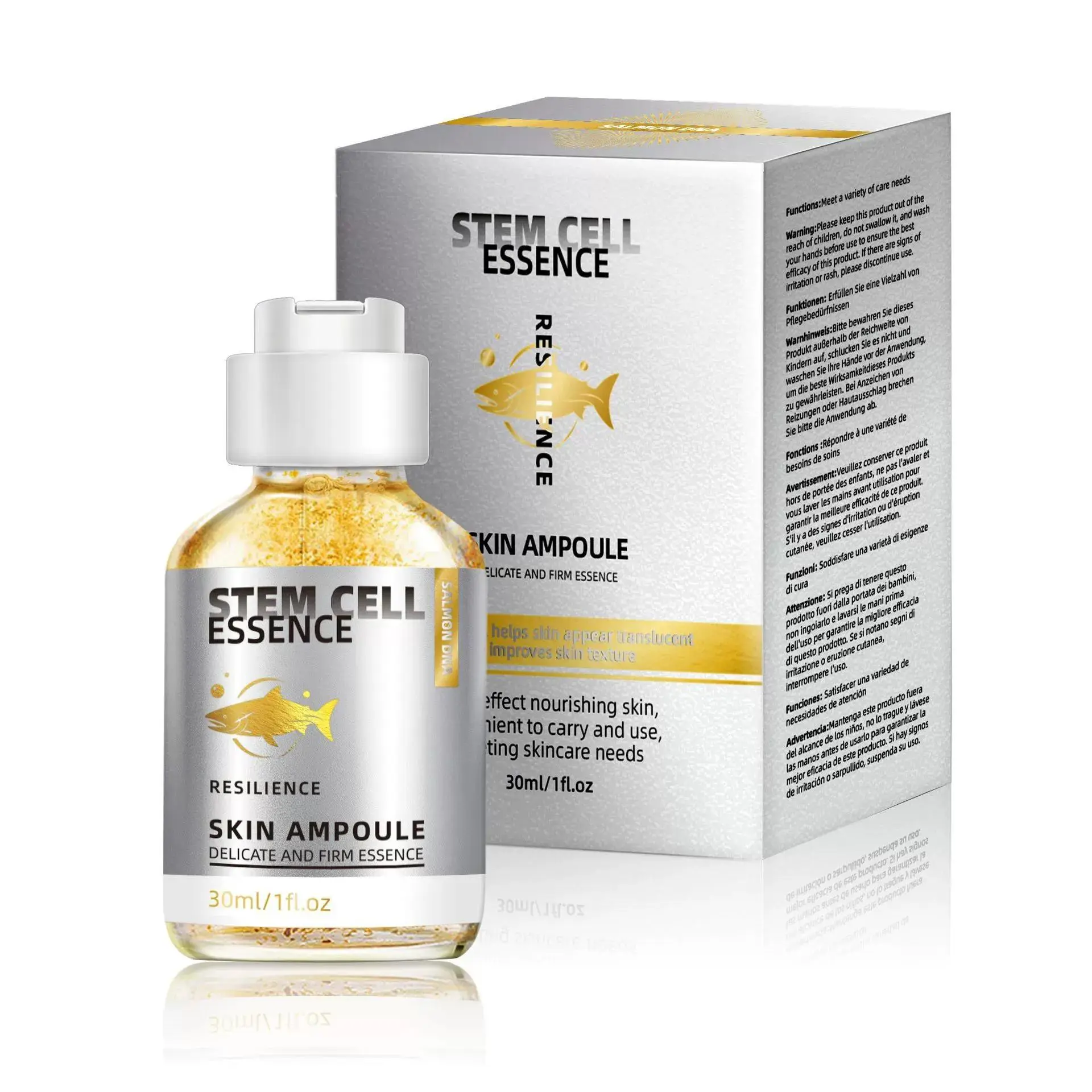 Advanced Salmon DNA & Stem Cell Ampoule Treatment - Advanced Face Serum, Anti Aging Cosmetics for Skin Transformation in Beauty Care Routines, Booster Serum, Skin Repair, Serums & Essences