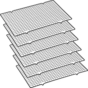 6 count Cooling Racks for Cooking and Baking Oven Safe Grid Wire Set Heavy Duty Carbon Steel Nonstick Baking Rack for Roasting Cooking Grilling Drying (16 x 9.8 Inches)