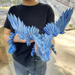 3D Printed Dragon Model, 1 Count Creative Dragon Statue Decoration, Movable Joints Dragon Model for Home Office Room Decoration, Craft Figurine