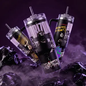 Can You Feel My Heart BRING ME THE HORIZON BMTH Sempiternal METALCORE Sayal 40 oz Vacuum Insulated Cup Straw 12H Hot Cold For Music Lovers & Aesthetic Vibes Grunge Rock Style Splash-Proof 18/8 Stainless Steel Comfort Handle Mug For Fans