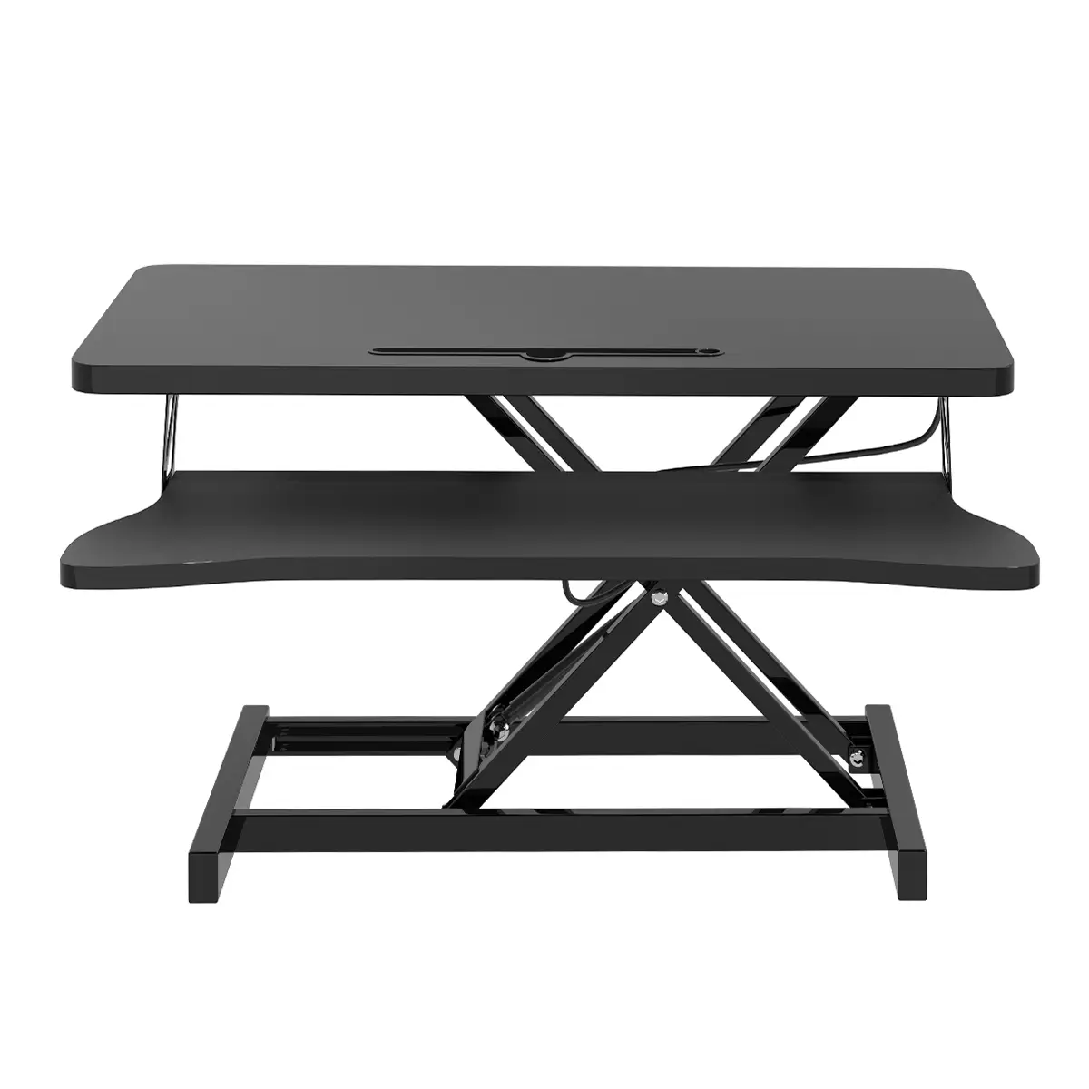 Standing Desk Converter, 32 Inches,Adjustable Height, With Keyboard Tray,Black,Ergonomic Office Monitor Riser Monitor Mount