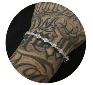 [LUMI24] Throns Tennis Bracelet OR Necklace Iced Out Bling Cubic Zirconia Bracelet Wrist Chain Hip Hop Jewelry for Men Women, Jewelry Box Packed, Ideal Gift