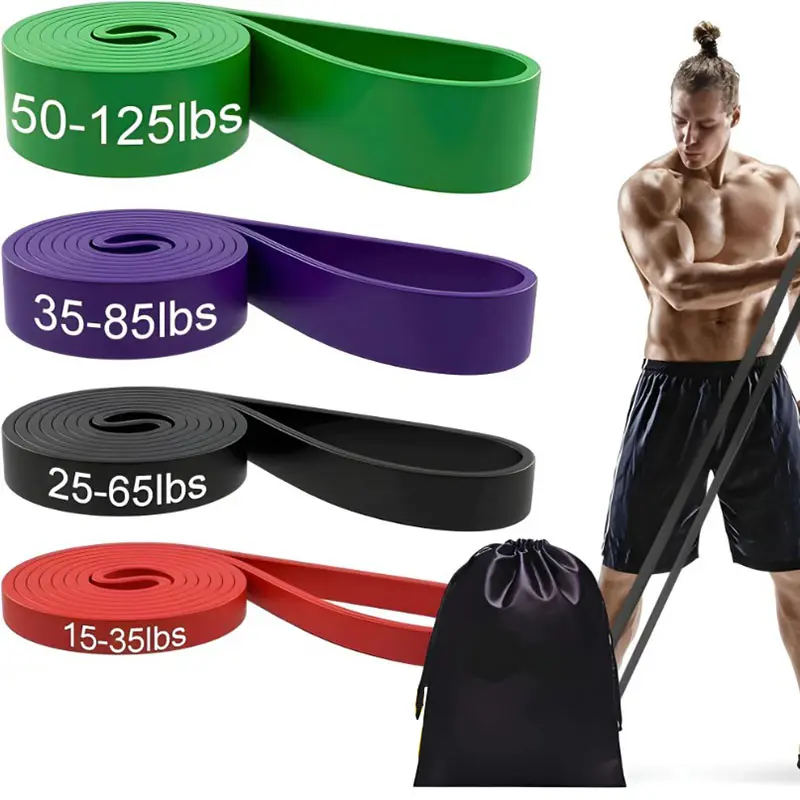 4x Durable Latex Resistance Bands, Calisthenics Tools for Men and Women - Fitness Training Band, Home Gym Kit, At Home Gym Equipment for Pull Up Assist Workouts Summervibes fathersdaygift,father'sdaygifts