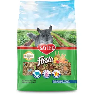 Kaytee Fiesta Chinchilla Food, Nutritious and Fun Blend, Supports Dental Health and Digestion, 2.5 pounds