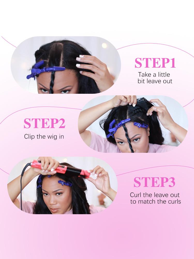 Mihugass V Part Straight Human Hair Wig Burmese Curly Glueless Upgrade Curly & Kinky Straight & Loose Body Wig No Leave V Shape Clip in Half Wig With Drawstring No Glue No Sew Beginner Friendly 200% Density Wig