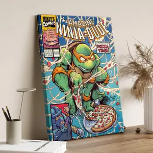 Retro-style poster print of the Teenage Mutant Ninja Turtles, an interesting home decoration for Ninja Turtles enthusiasts
