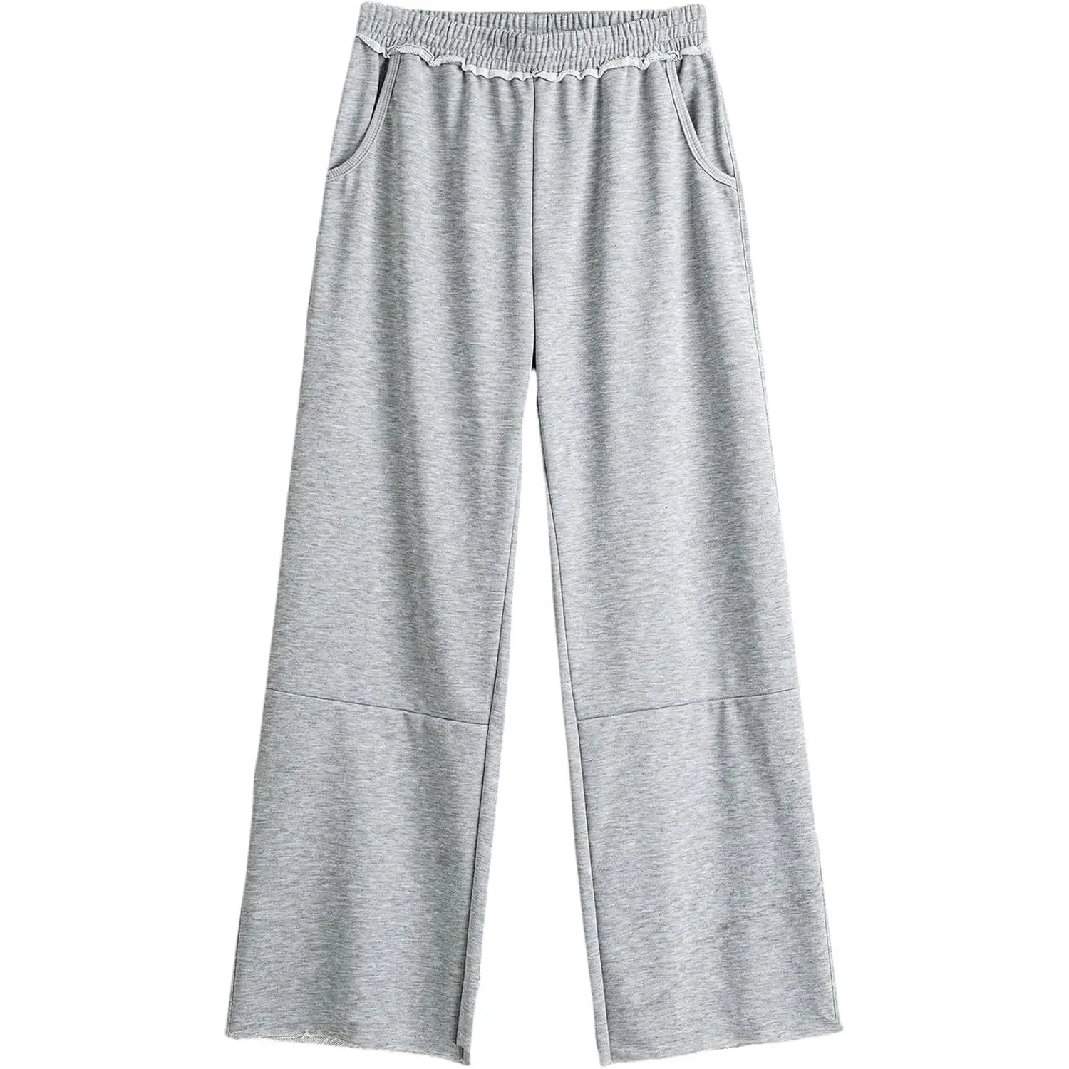 Men's Stacked Sweatpants, Casual Baggy Straight Leg Track Pants in Comfy Fabric for Streetwear with a Drawstring Waist, Loose, Menswear, Clothes, Club, Trouser