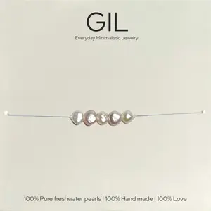 GIL B.010 Bracelet - Real Natural Fresh Water Pearls Handmade Jewelry Accessory for Women's Fashion