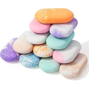 Marble Pencil Erasers, 6-Pack & 12-Pack, Durable Design for Smooth Erasing, Ideal for Students & Artists, Essential Stationery Supplies