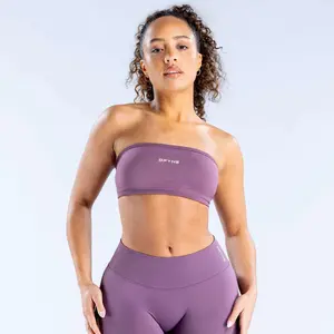 DFYNE Impact Backless Bandeau Bra | Seamless Minimal Support, Strapless Design, Light Compression & Ultra-Stretch Fabric for Women. Perfect for Pilates, Yoga, Layering & Everyday Gym Style.