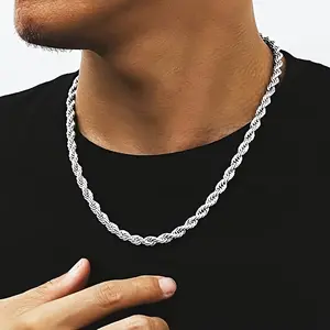 Stylish Stainless Steel 3mm Braided Chain Necklace - Fade-Resistant & Versatile for Men and Women - Perfect Gift for Anniversaries, Birthdays & Holidays