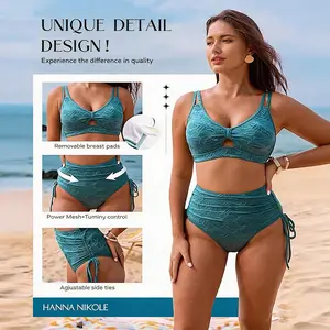 【S-XL】Hanna Nikole Women's High Waist Bikini Set Jacquard 2 Piece Swimsuit Modest Swimsuit Belly Tucker Swimsuit 2026 #DealsForYouDays #SummerWins #thememorialdays