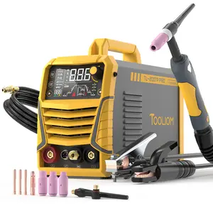 TOOLIOM 200A TIG Welder with Pulse,  Multifunctional TIG Welding Machine DC TIG/Spot TIG/Pulse TIG/Stick, 110&220V Dual Voltage with Large Digital Display