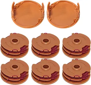 WA0007/ 50022833 WA0007.M1 Trimmer Line Spool 6-Pack 0.065-in x 16-ft Pre-cut Trimmer Line Replacement Line Trimmer for Worx WG183 WG183.9 WG173 WG119 WG186 WG186.9 WG100 40V Cordless String Trimmer