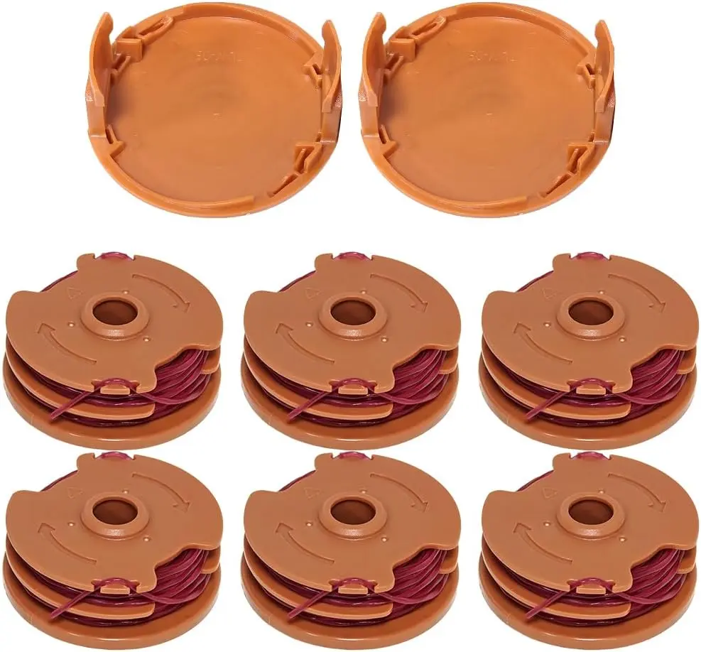 WA0007/ 50022833 WA0007.M1 Trimmer Line Spool 6-Pack 0.065-in x 16-ft Pre-cut Trimmer Line Replacement Line Trimmer for Worx WG183 WG183.9 WG173 WG119 WG186 WG186.9 WG100 40V Cordless String Trimmer