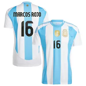 Argentina Home Marcos Rojo #16 Jersey 2024-2025, Argentina White And Blue Marcos Rojo #16 Home Short Sleeve Soccer Shirt