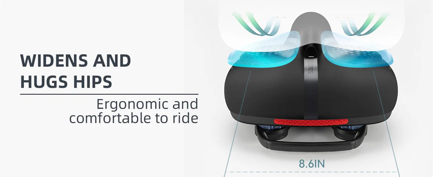 ROCKBROS Bike Seat for Men Women Comfort Wide Gel Bike Seat Replacement,Breathable Waterproof Padded Bicycle Saddle, Compatible with Cruiser/Mountain/Fat Bikes Visit the ROCKBROS Store