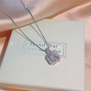 1CT Moissanite Cushion Halo Necklace S925 w/GRA Certificate