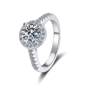 Lovedens 1/2/3CT 925 Sterling Silver SyntheticMoissanite Engagement Rings for WomenRound Cut Promise Wedding Rings StunningWedding Bands for Women