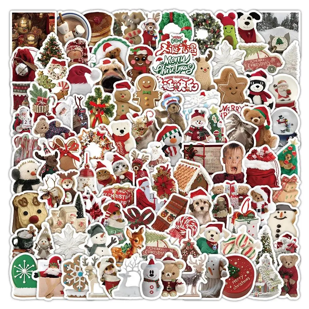 103 Pcs Christmas Doll Stickers - Festive Decor for Journals, Gifts, DIY Crafts & Devices Papery Pop Store