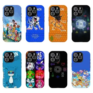 Cute Digimon Anime Double-layer durable phone Cases For iPhone 17 16 15 14 13 12 Promax Pro Plus, hard shell protection ,Unique design,best Gift