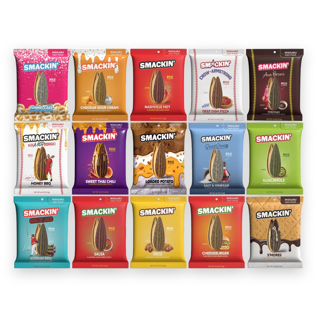SMACKIN' Sunflower Seeds LIMITED EDITION VARIETY PACK - 15 Exclusive 4 OZ. Bags