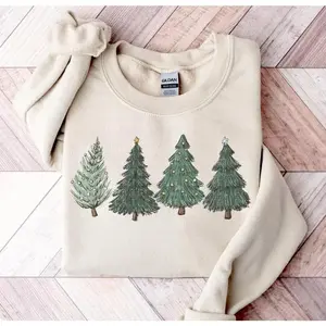 Christmas Sweatshirt Womens Christmas Sweater Christmas Crewneck Pullover Christmas Tree Holiday Sweaters Winter Matching Kids Youth Toddler