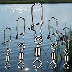 Stainless Steel Ball Bearing Swivel Snap Connectors, 20 or 50 Pcs Set, High Strength Anti-Rust Fishing Swivels for Saltwater Freshwater, Must-Have Tackle Box Accessories.