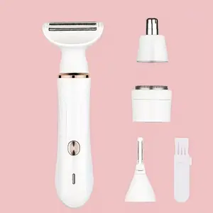 4 in 1 women's electric razor, strong power and low noise - suitable for full body shaving such as face, nose, legs, armpits, portable bikini trimmer, USB charging, perfect holiday gift for personal use or for women