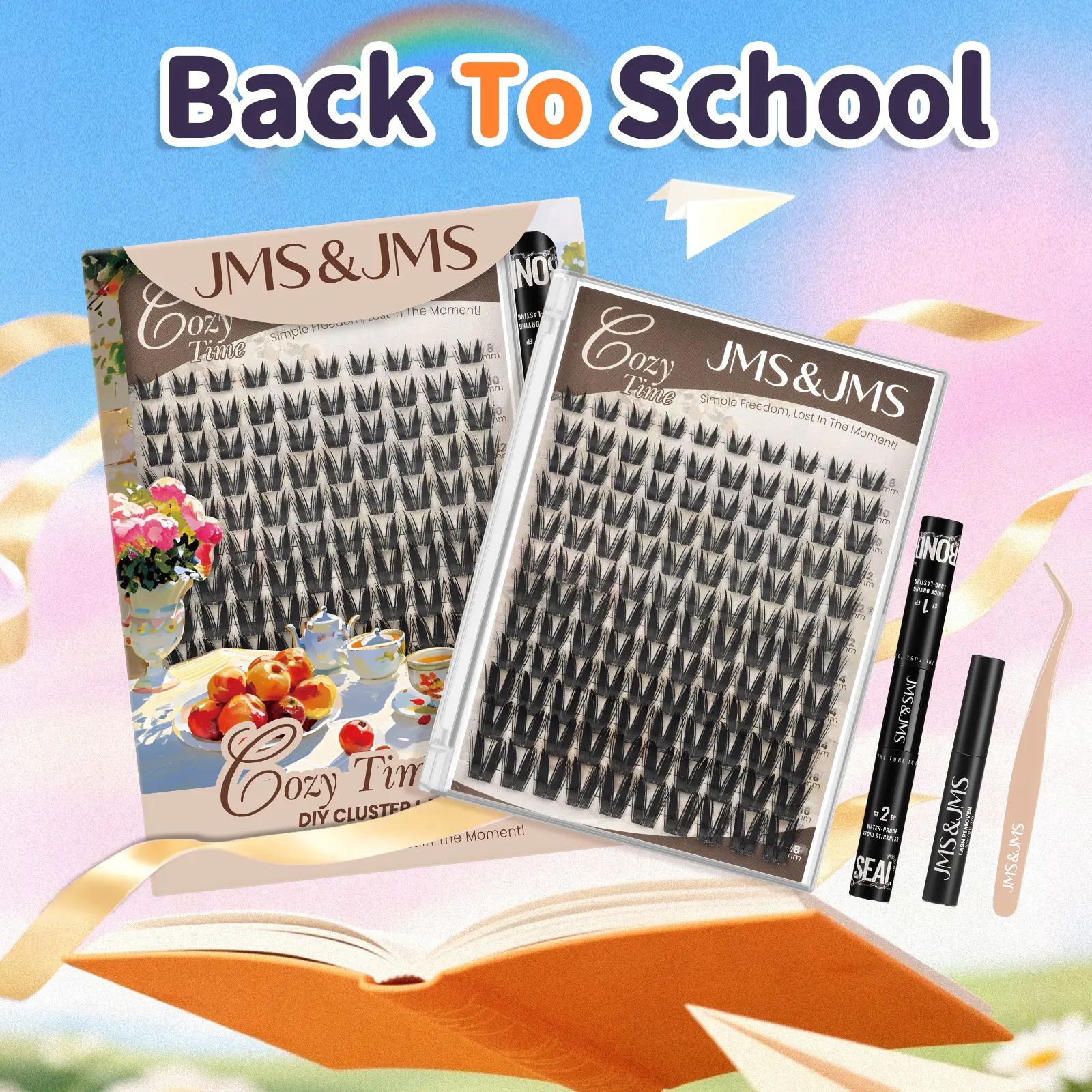 Bunny Lash Kit l JMS&JMS Doll Manga Cartoon Anime Lashes Clear Invisible Band C Curl,(8-18 MIX) for DIY Eyelash Cluster Extension Waterproof Eyelash Makeup Cosmetic outdoorfun #tiktokshopmemorialday #summeressentials #dealsforyoudays