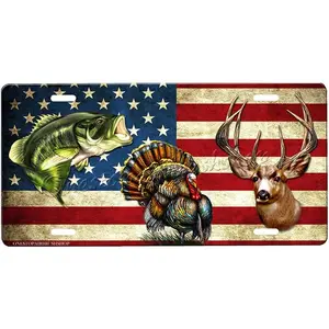 Custom Hunting License Plate 6x12 – Choose Your Background – Personalized Vanity Metal Tag for Truck SUV – Novelty Gift for Hunters