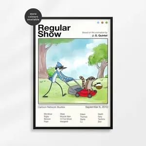 Regular Show Poster: Mordecai and Rigby Funny Animated Cartoon Wall Art Print 28