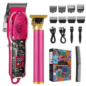 Professional Hair Clippers for Men, Professional Barber Clippers and Trimmer Set, Cordless Hair Clippers for Hair Cutting , Rechargable Electric Clippers, USB Rechargeable Trimmer